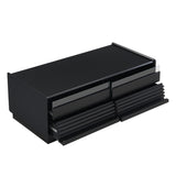 Modern Rectangle Coffee Table with 4 Drawers and 2 Display Shelves, 47.2" Wood Coffee Table with 34248855