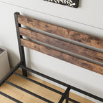 ZUN Full Size Platform Bed Frame with Rustic Vintage Wood Headboard, Strong Metal Slats Support Mattress 72215033