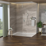 Dual Shower Head - 10 Inch Ceiling Mount Square Shower System with Rough-in Valve, Brushed Nickel W124357677