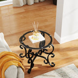 ZUN 3 Piece Tempered Glass Surface Coffee Table Set, Decor Coffee Table Round End Side Table with Sturdy W2167P220517