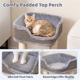 2-Level Cat Furniture - Engaging Bell Pompom Toys, Sisal Plush Engineered Wood Build, Ideal 44581412