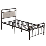 Single-Layer Bed Head and Soft Pull Button Bed End Standpipe Water Pipe Bed Twin Black Gold-Painted 29584293