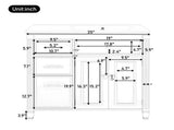 36" Bathroom Vanity with Sink, Ceramic Sink, One Tip-out Drawer, 3 Side Drawers, Adjustable Shelf, N759P284623B
