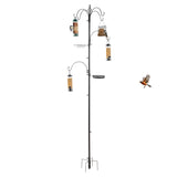93inch Iron Bird Feeder With Six Hooks, Bird Feeder Black Courtyard 44782895