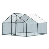 10 x 10 ft Large Metal Chicken Coop, Walk-in Poultry Cage Chicken Hen Run House with Waterproof 90845819