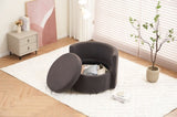 Fabric Swivel And Storage Chair With Back Cushion For Living Room,Dark Gray 56398032