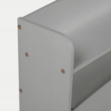 Twin Pine Wood Bed with Bookcase Headboard ,LED Motion Sensor Light, Guardrails,Grey W504P277595