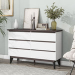 ZUN 6-Drawer Double Dresser with Wide Drawers,White Dresser Bedroom, Wood Storage Chest of Drawers 22534824