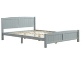 Full Single Bed Frame Vertical Striped Decorative Curved Headboard and Footboard Bed Frame Painted 17007454