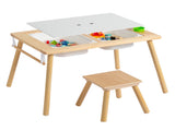 Children's Sensory Table with Stool, Kids Activity Table with 2 Storage Bins & 2 Pen Holders & Paper 95960477