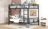 Full Over Full Metal Bunk Bed, Black MF310408AAB
