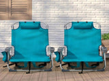 63*65*82cm Short Oxford Cloth Silver White Aluminum Tube Bearing 100kg Beach Chair Mint Green 97992974