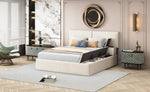 ZUN Queen Size Upholstered Platform Bed with Lateral Storage Compartments and Thick Fabric, Velvet, 15356034