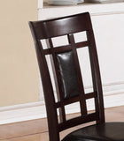 7-Pc Dinette Set Brown Espresso Finish Rectangular Table Faux Leather Upholstery Padded Lattice B011P184943
