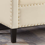 ZUN Upholstered Tufted Button Storage Bench with nails trim,Entryway Living Room Soft Padded Seat with W2186139089