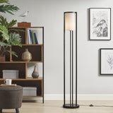 ZUN Metal Floor Lamp with Glass Cylinder Shade B03599405