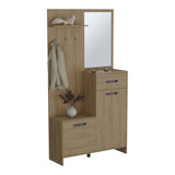 Hall Tree, 2 Doors, 1 Drawer, 1 Shelf, 1 Mirror B097P296845
