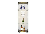 LED lights Glass Display Cabinet 4 Shelves with Door, Floor Standing Curio Bookshelf for Living Room W1806P197871