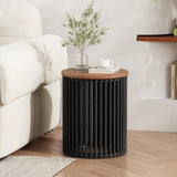 ACACIA SOLID WOOD SIDE TABLE,NATURAL & BLACK COLOR N770P269894N