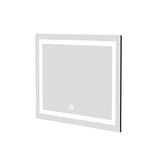 ZUN 40 x 32 Inch Frameless Rectangular LED Bathroom Vanity Mirror with Touch Sensor, Anti-Fog, and 3 21S0301-40