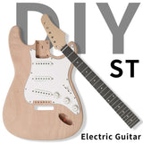 ZUN DIY 6 String ST Style Electric Guitar Kits with Mahogany Body, Maple Neck and Accessories 49027132