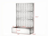 White 35"x16"x70" Galvanized Raised Garden Bed Planter Box with Trellis for Climbing Vegetables & 18314678