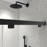 6076 Inch North American Frameless Double Sliding Matte Black Shower Door With Adjustable Soft W2517P280671