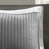 2 Piece Quilt Set Grey Twin/Twin XL B035129037
