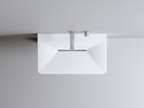 Modern Wall-Mounted Solid Surface Pedestal Sink, One-Piece Floating Bathroom Vessel Sink with Hidden W2753P478789