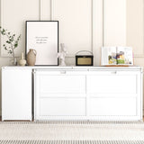 Queen Size Murphy Bed with Rotable Desk, White 11589562