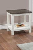 1pc Farmhouse Style Brown End Table with White Base Rectangular Table Top Wooden Living Room B011P245454