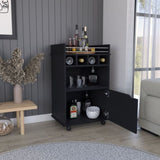 Phoenix Bar Cart with 2 Open Shelves 4 Cubbies and Cabinet B200P173181