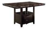 Dining Room 1pc Counter Height w Shelve Storage Base Faux Marble Top Birch wood MDF Dining B011130015