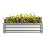 ZUN Metal Raised Garden Bed, Rectangle Raised Planter 4×2×1ft for Flowers Plants, Vegetables Herb Silver 12226437