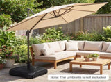Rolling Fillable Patio Umbrella Base with Foldable Pull Rod & Hidden Wheels, Heavy Duty Water Sand 74842921