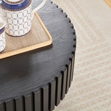 43.70 Inch Modern Handcraft Drum Coffee Oval Coffee for Living Room,Small Wooden Coffee W2582P250585