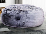 Modern 5-Foot Round Memory Foam Bean Bag Soft Faux Fur Cover Bean Bag Chair, Purple B2741P329269