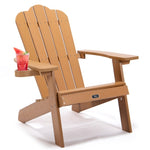 ZUN TALE Adirondack Chair Backyard Outdoor Furniture Painted Seating with Cup Holder 42835419