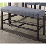 ZUN Grey and Weathered Espresso Counter Height Bench B062P189114