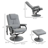 ZUN Gray massage chair with footstool, vibration massage recliner with remote control,Office 81162941