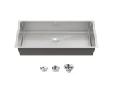 Stainless Steel Kitchen Sink, 33x19 Drop In Single Bowl, Undermount Handmade Sink in Dark Gray, 31436810