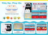 Blue Wooden Doctor Office Playset with X-ray ECG Monitor Sink Height Measurer for Toddlers 3-6 41671633