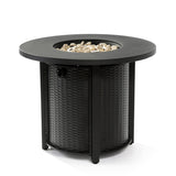 32" Propane Gas Fire Pit Table, 50000 BTU Round Steel Fire Pit for Outside Patio Deck Garden 60018684