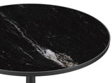 31.5" Round Modern Tulip Dining Table, Sintered Stone Tabletop with Luxury Faux Marble Print, Carbon W3316P540349