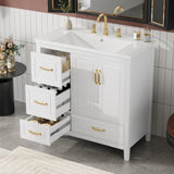 36 inch Bathroom Vanity with Sink, One Cabinet with Soft-closing Doors, 4 Soft-Closing Drawers, N759P292552K