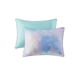 King/Cal King Watercolor Tie Dye Printed Comforter Set with Throw Pillow B035129809