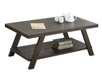 ZUN Athens Contemporary Wood Shelf Coffee Table in Weathered Espresso T2574P164644