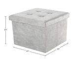 15-inch Velvet Tufted Storage Ottoman, Footrest, or Linen Chest Gray 29773977