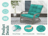 Outdoor High Back Chair Cushions Set of 2, 42"x21"x4" Tufted Waterproof Patio Cushion for Rocking & 05489105