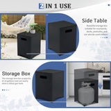 41*41*53.5cm Square Black Gas Storage Garden Iron Side Table 68938570